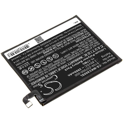3.85V, 2900mAh, Li-Polymer Battery fits Wiko, C800ae, View 2, 11.165Wh