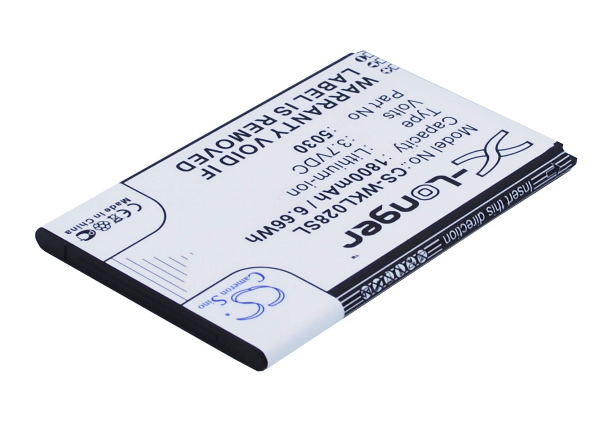 3.7V, 1800mAh, Li-ion Battery fits Wiko, Lenny 2, Lenny 3, 6.66Wh