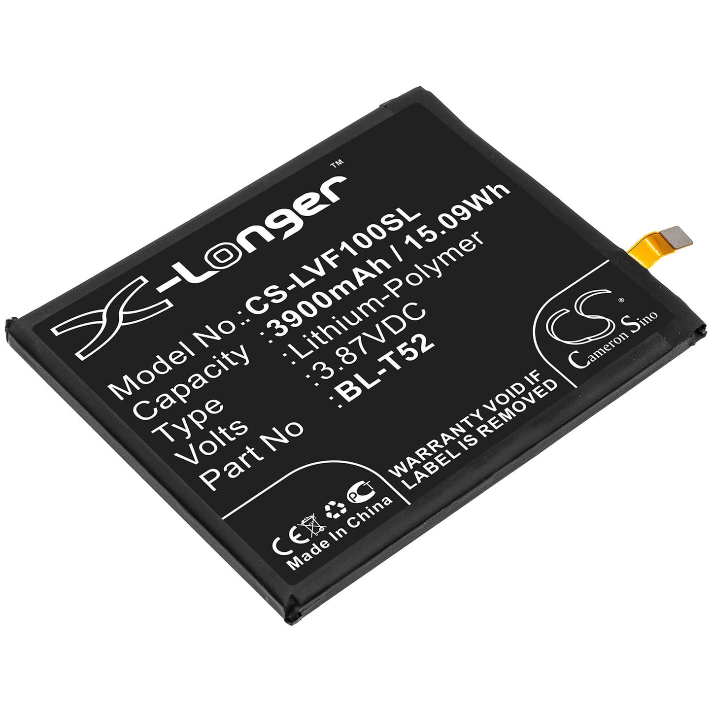 3.87V, 3900mAh, Li-Polymer Battery fits Lg, F100, F100emw, 15.093Wh