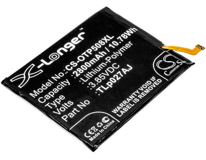 3.85V, 2800mAh, Li-Polymer Battery fits Alcatel, 5085d, 5085g, 10.78Wh