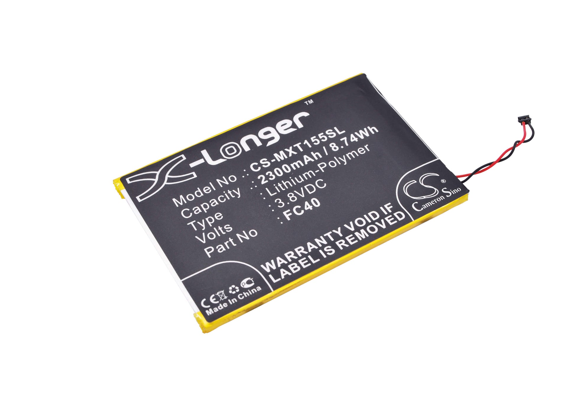 3.8V, 2300mAh, Li-Polymer Battery fits Motorola, Moto G 2015, Moto G 3rd Gen, 8.74Wh
