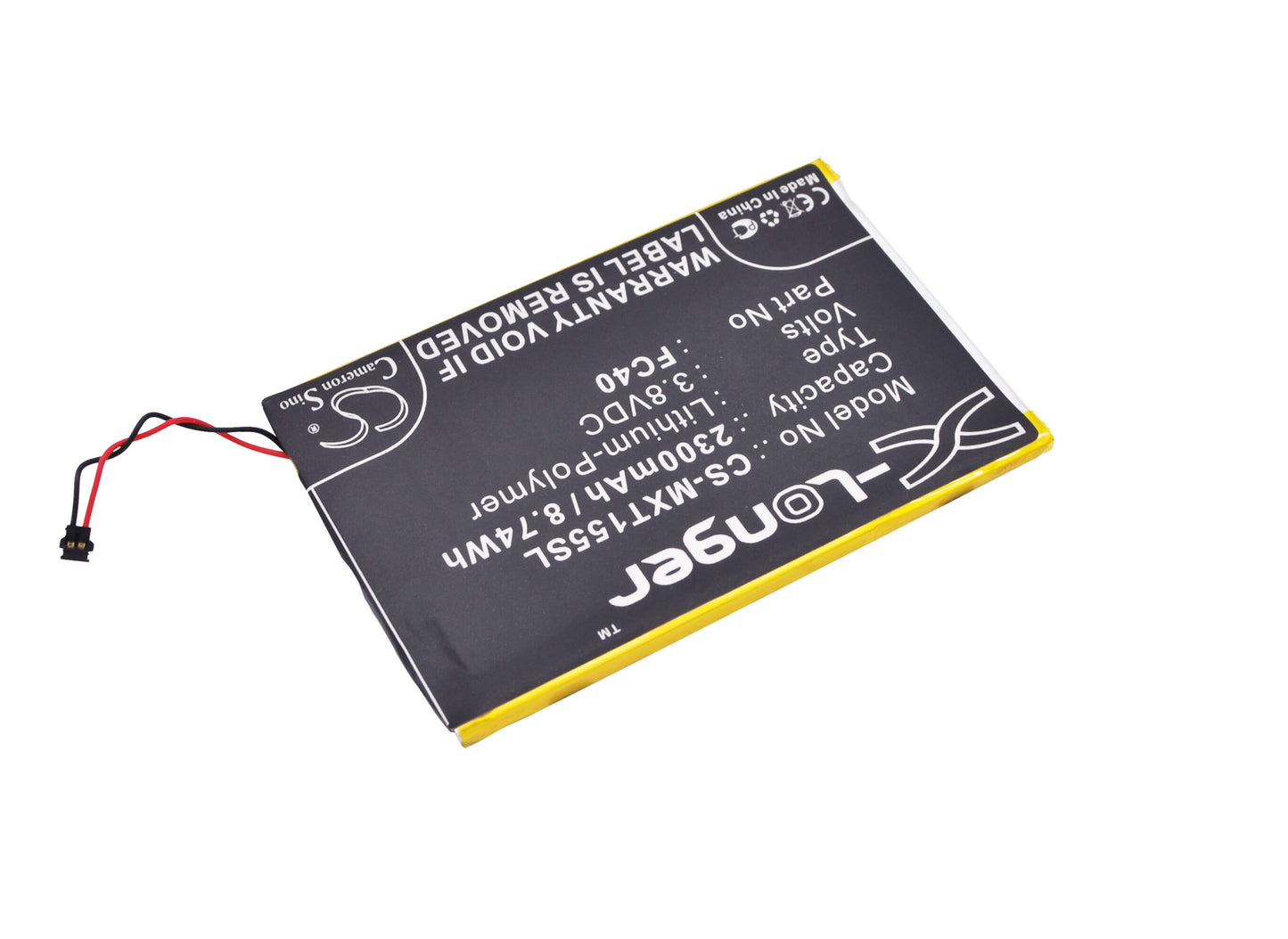 3.8V, 2300mAh, Li-Polymer Battery fits Motorola, Moto G 2015, Moto G 3rd Gen, 8.74Wh