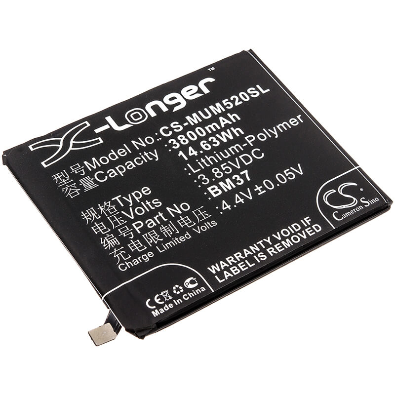 3.85V, 3800mAh, Li-Polymer Battery fits Xiaomi, Mi 5s Plus ( International Ver, Mi 5s Plus Premium Edition ( I, 14.63Wh