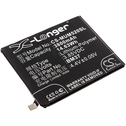 3.85V, 3800mAh, Li-Polymer Battery fits Xiaomi, Mi 5s Plus ( International Ver, Mi 5s Plus Premium Edition ( I, 14.63Wh