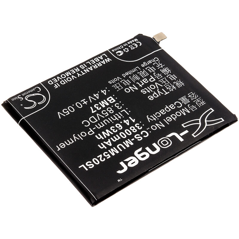3.85V, 3800mAh, Li-Polymer Battery fits Xiaomi, Mi 5s Plus ( International Ver, Mi 5s Plus Premium Edition ( I, 14.63Wh