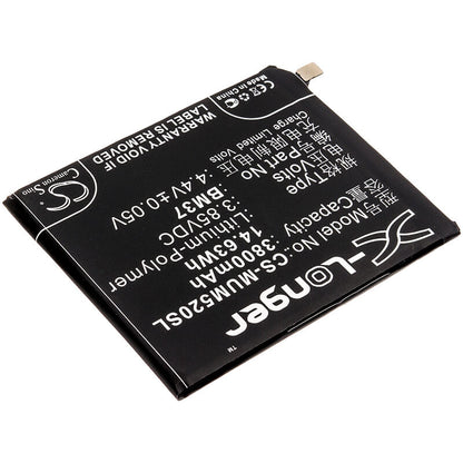 3.85V, 3800mAh, Li-Polymer Battery fits Xiaomi, Mi 5s Plus ( International Ver, Mi 5s Plus Premium Edition ( I, 14.63Wh
