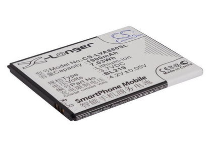 3.7V, 1900mAh, Li-ion Battery fits Lenovo, A388t, A880, 7.03Wh
