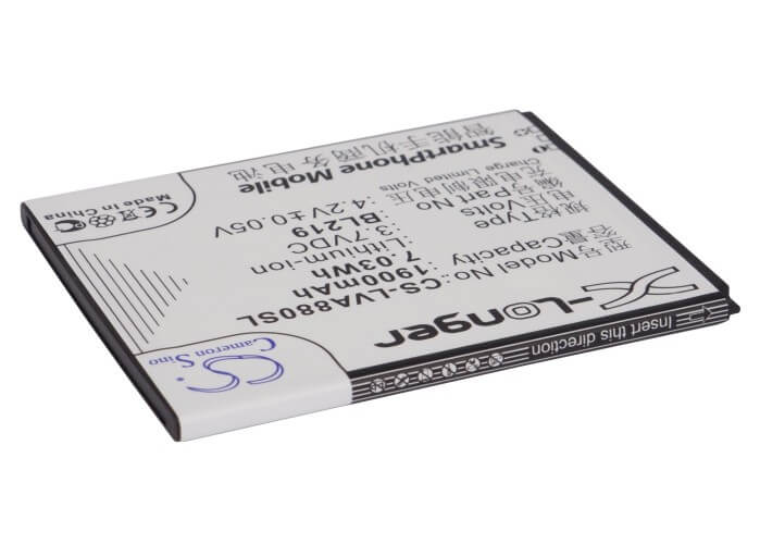 3.7V, 1900mAh, Li-ion Battery fits Lenovo, A388t, A880, 7.03Wh