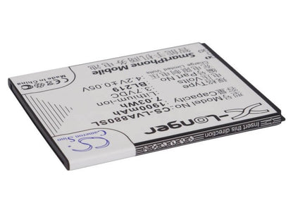 3.7V, 1900mAh, Li-ion Battery fits Lenovo, A388t, A880, 7.03Wh