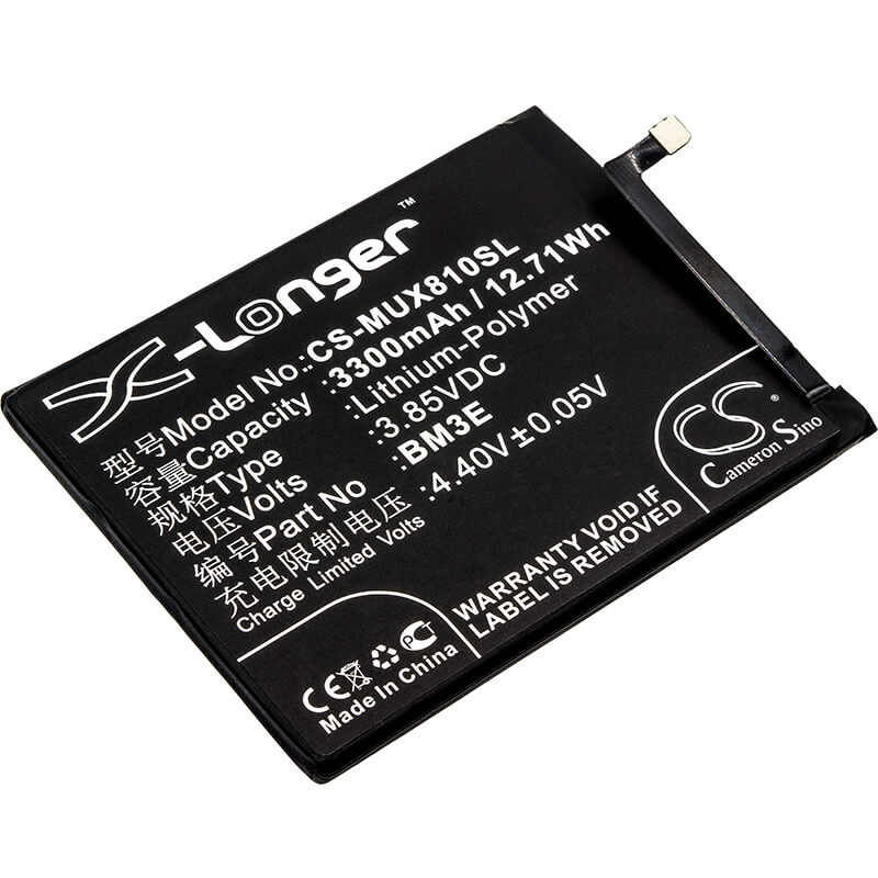 3.85V, 3300mAh, Li-Polymer Battery fits Xiaomi, Dipper, M1803e1a, 12.705Wh