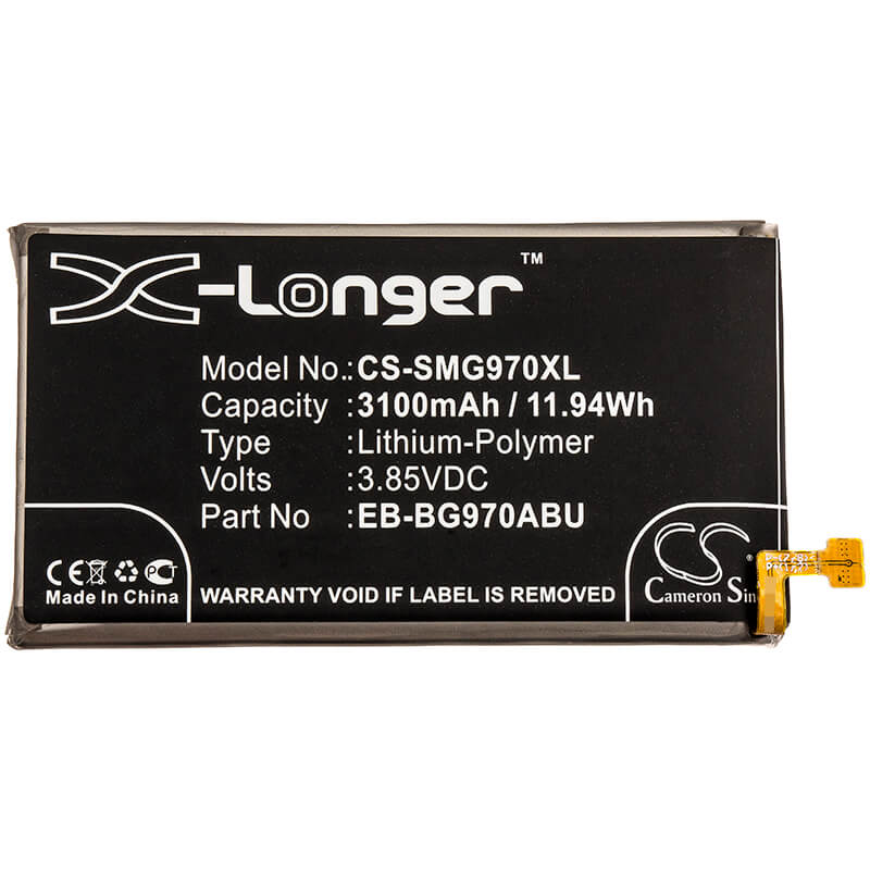 3.85V, 3100mAh, Li-Polymer Battery fits Samsung, Galaxy S10e, Sm-g9708/ds, 11.935Wh