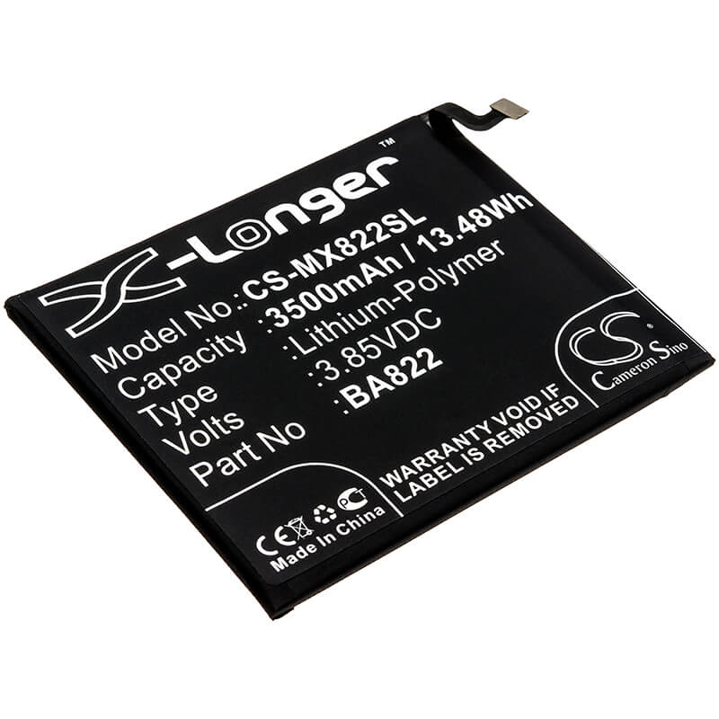 3.85V, 3500mAh, Li-Polymer Battery fits Meizu, M1822, M822h, 13.475Wh
