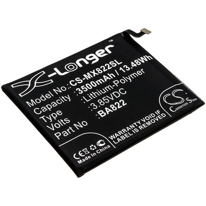 3.85V, 3500mAh, Li-Polymer Battery fits Meizu, M1822, M822h, 13.475Wh