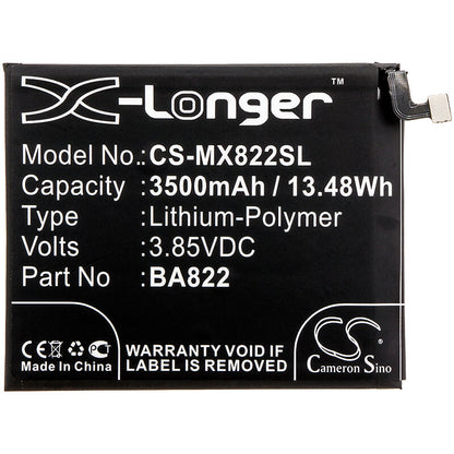 3.85V, 3500mAh, Li-Polymer Battery fits Meizu, M1822, M822h, 13.475Wh