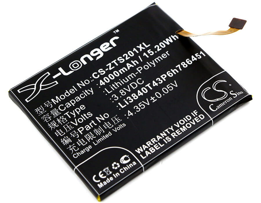 3.8V, 4000mAh, Li-Polymer Battery fits Zte, S2014, Voyage Plus, 15.2Wh