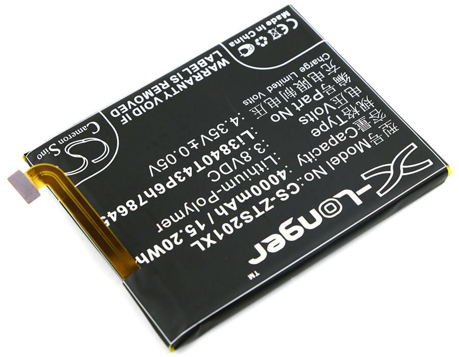 3.8V, 4000mAh, Li-Polymer Battery fits Zte, S2014, Voyage Plus, 15.2Wh
