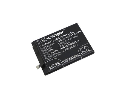 3.82V, 2900mAh, Li-Polymer Battery fits Huawei, Amn-lx9, Can-l11, 11.078Wh