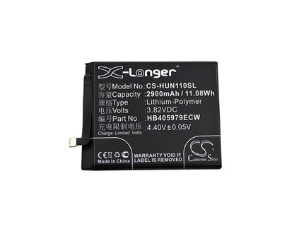 3.82V, 2900mAh, Li-Polymer Battery fits Huawei, Amn-lx9, Can-l11, 11.078Wh