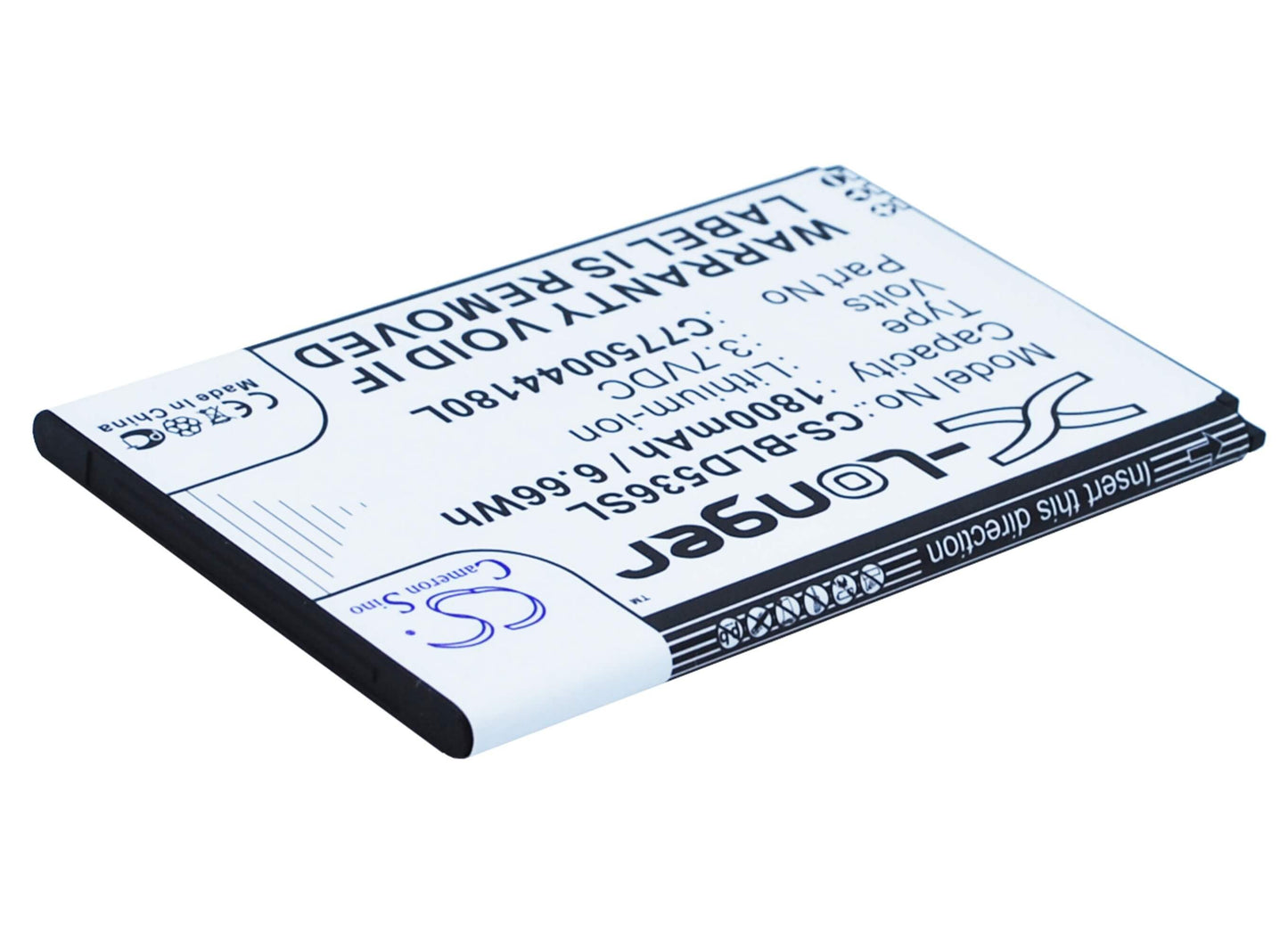3.7V, 1800mAh, Li-ion Battery fits Blu, D030, D030l, 6.66Wh