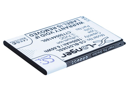 3.7V, 1800mAh, Li-ion Battery fits Blu, D030, D030l, 6.66Wh