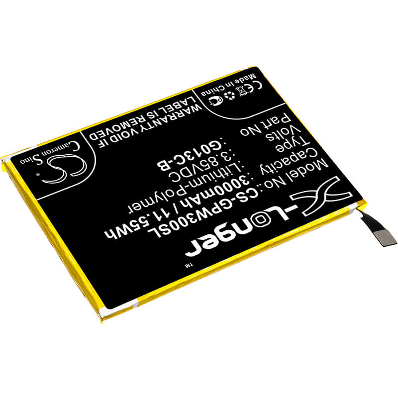 3.85V, 3000mAh, Li-Polymer Battery fits Google, G013c, Pixel 3 Xl, 11.55Wh