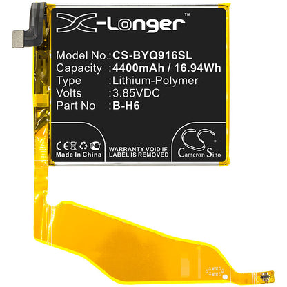 3.85V, 4400mAh, Li-Polymer Battery fits Vivo, Iqoo Pro, Iqoo Pro 5g, 16.94Wh