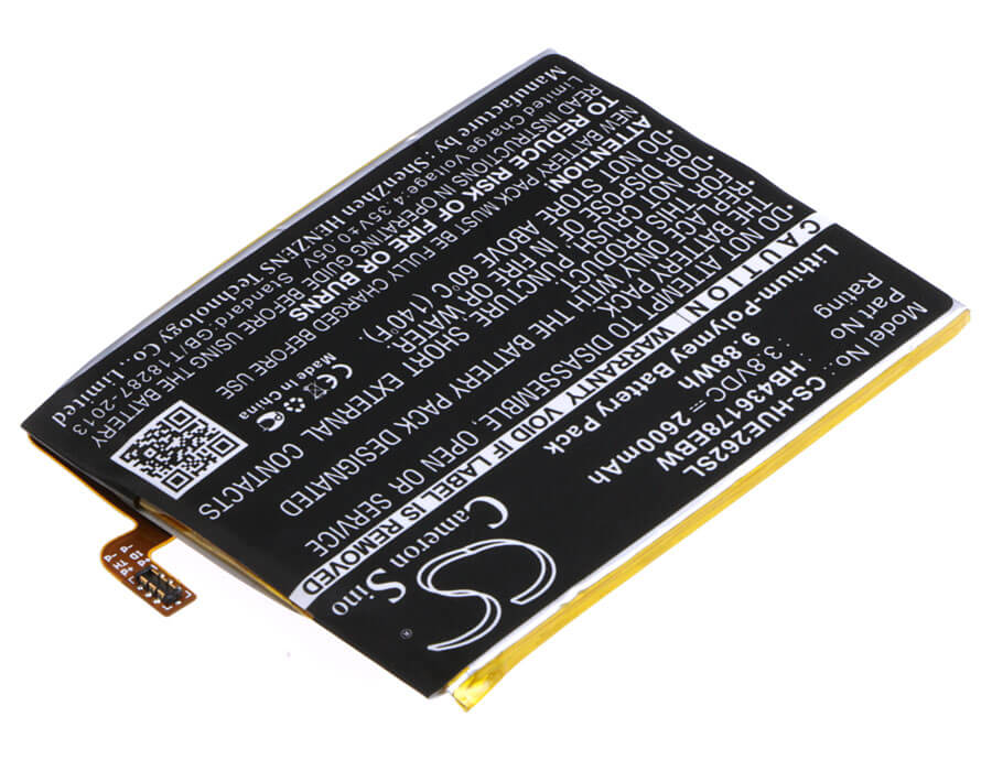3.8V, 2600mAh, Li-Polymer Battery fits Huawei, 2629, Ascend Mate 7s, 9.88Wh