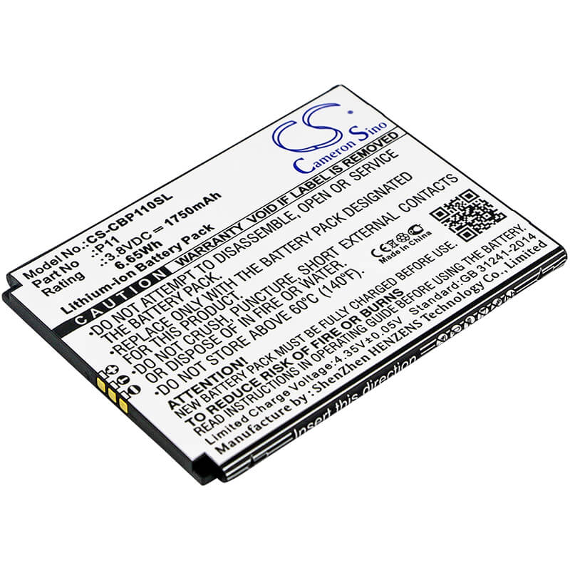 3.8V, 1750mAh, Li-ion Battery fits Cubot, P11, 6.65Wh