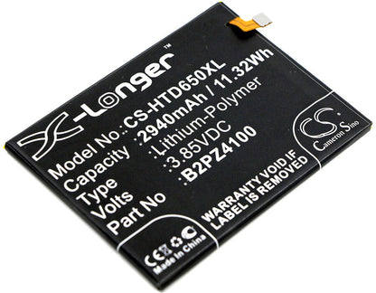 3.85V, 2940mAh, Li-Polymer Battery fits Htc, 99hall015-00, Desire 650 4g, 11.319Wh