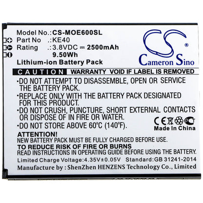 3.8V, 2500mAh, Li-ion Battery fits Motorola, Moto E6, Xt2005, 9.5Wh