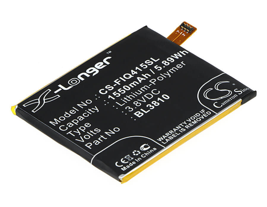 3.8V, 1550mAh, Li-Polymer Battery fits Fly, Era Style 3, Iq4415 Quad, 5.89Wh