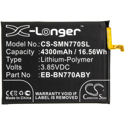 3.85V, 4300mAh, Li-Polymer Battery fits Samsung, Galaxy Note 10 Lite, Sm-n770f/ds, 16.555Wh