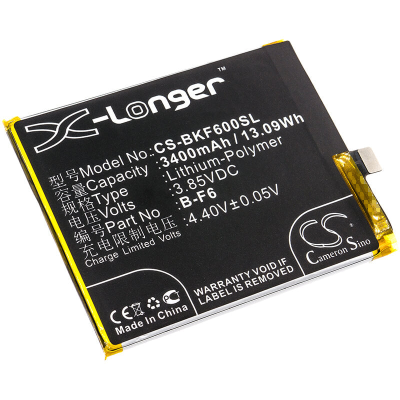 3.85V, 3400mAh, Li-Polymer Battery fits Vivo, Nex, Nex Dual Display, 13.09Wh