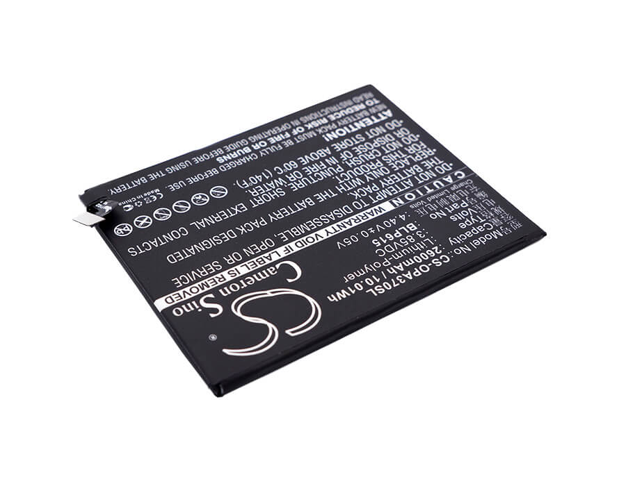 3.85V, 2600mAh, Li-Polymer Battery fits Oppo, A37, A37 Dual Sim Td-lte, 10.01Wh