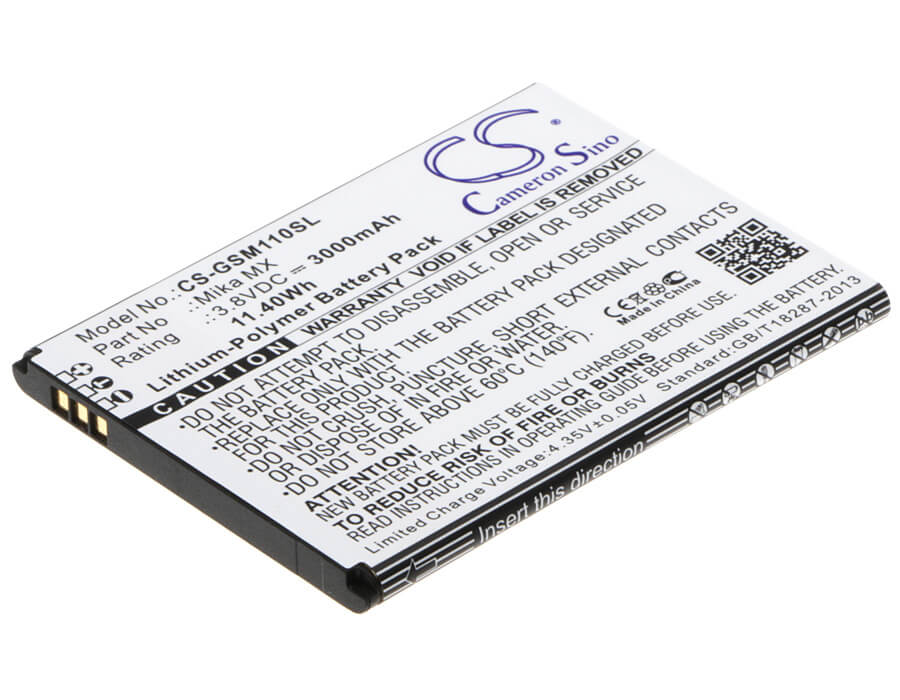 3.8V, 3000mAh, Li-Polymer Battery fits Gsmart, Mika Mx, Mika Mx Dual Sim Lte, 11.4Wh