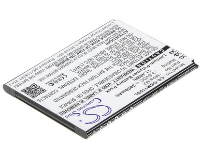 3.8V, 3000mAh, Li-Polymer Battery fits Gsmart, Mika Mx, Mika Mx Dual Sim Lte, 11.4Wh