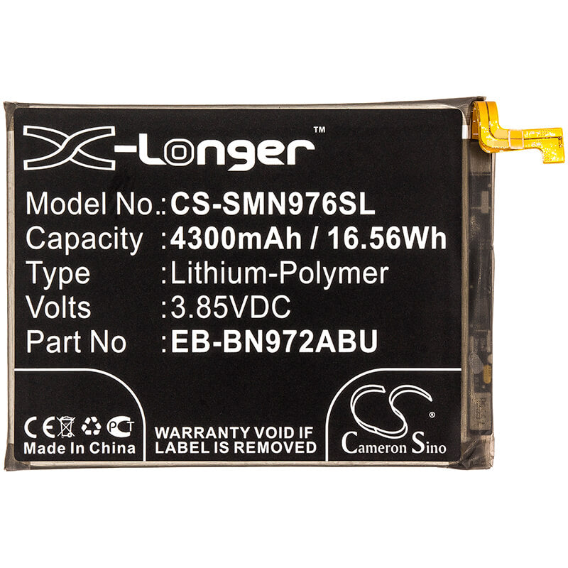 3.85V, 4300mAh, Li-Polymer Battery fits Samsung, Galaxy Note 10 Plus, Galaxy Note 10+, 16.555Wh