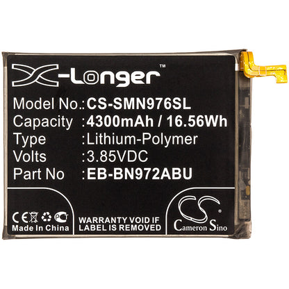 3.85V, 4300mAh, Li-Polymer Battery fits Samsung, Galaxy Note 10 Plus, Galaxy Note 10+, 16.555Wh