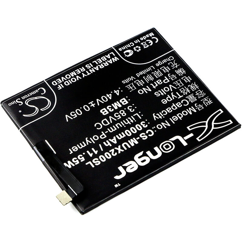 3.85V, 3000mAh, Li-Polymer Battery fits Xiaomi, M1803d5xa, M1803d5xc, 11.55Wh