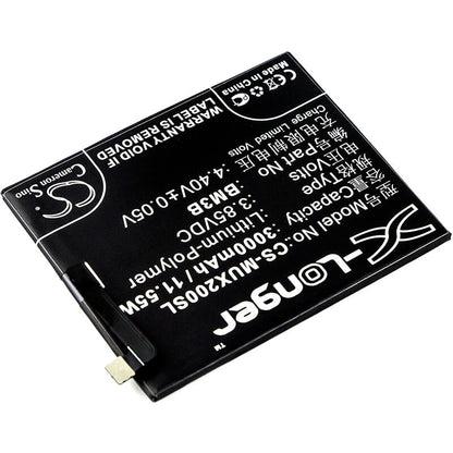 3.85V, 3000mAh, Li-Polymer Battery fits Xiaomi, M1803d5xa, M1803d5xc, 11.55Wh