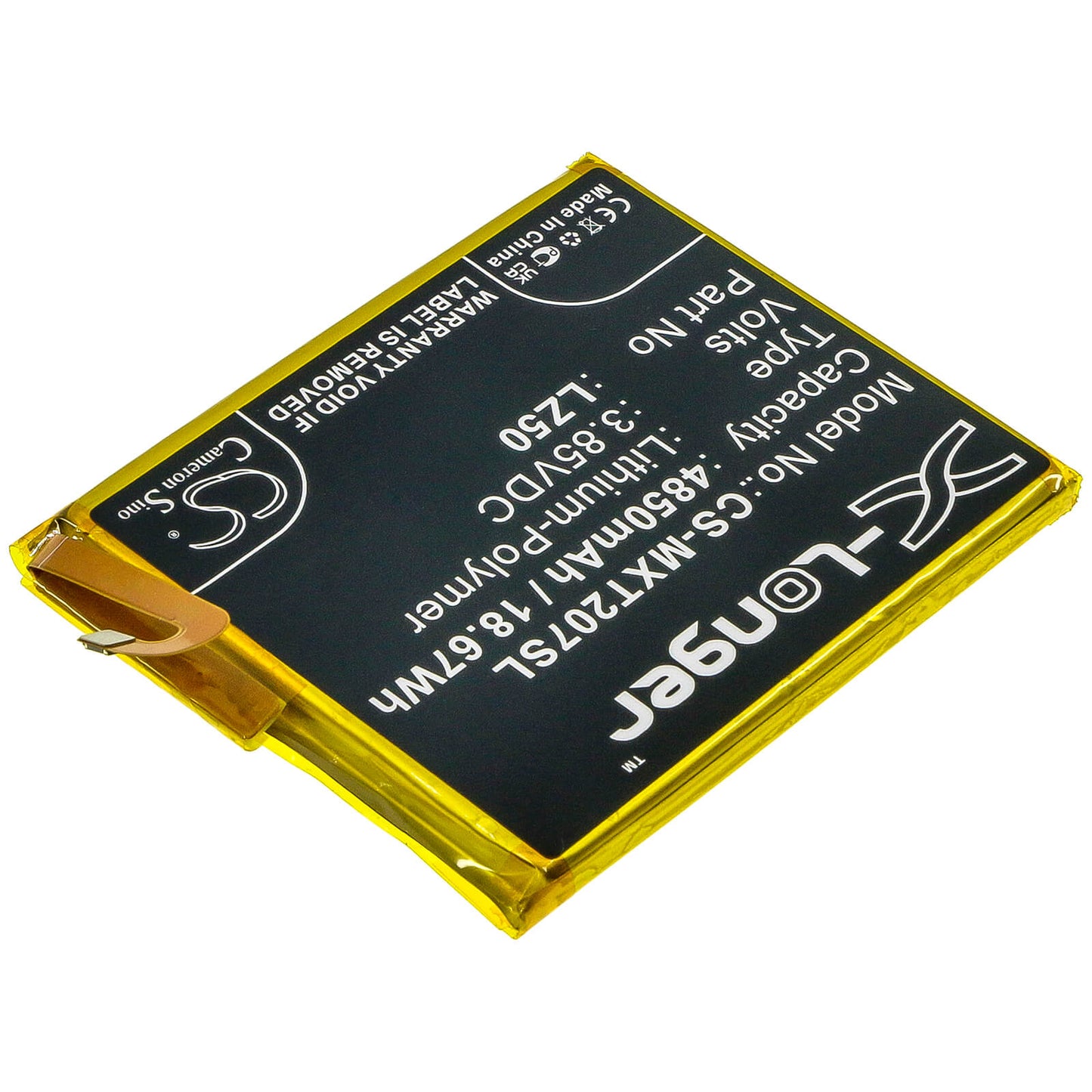 3.85V, 4850mAh, Li-Polymer Battery fits Motorola, Moto G 5g Plus, Moto G100, 18.6725Wh