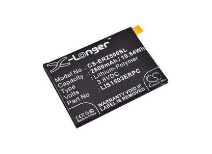 3.8V, 2800mAh, Li-Polymer Battery fits Sony Ericsson, E6603, E6633, 10.64Wh
