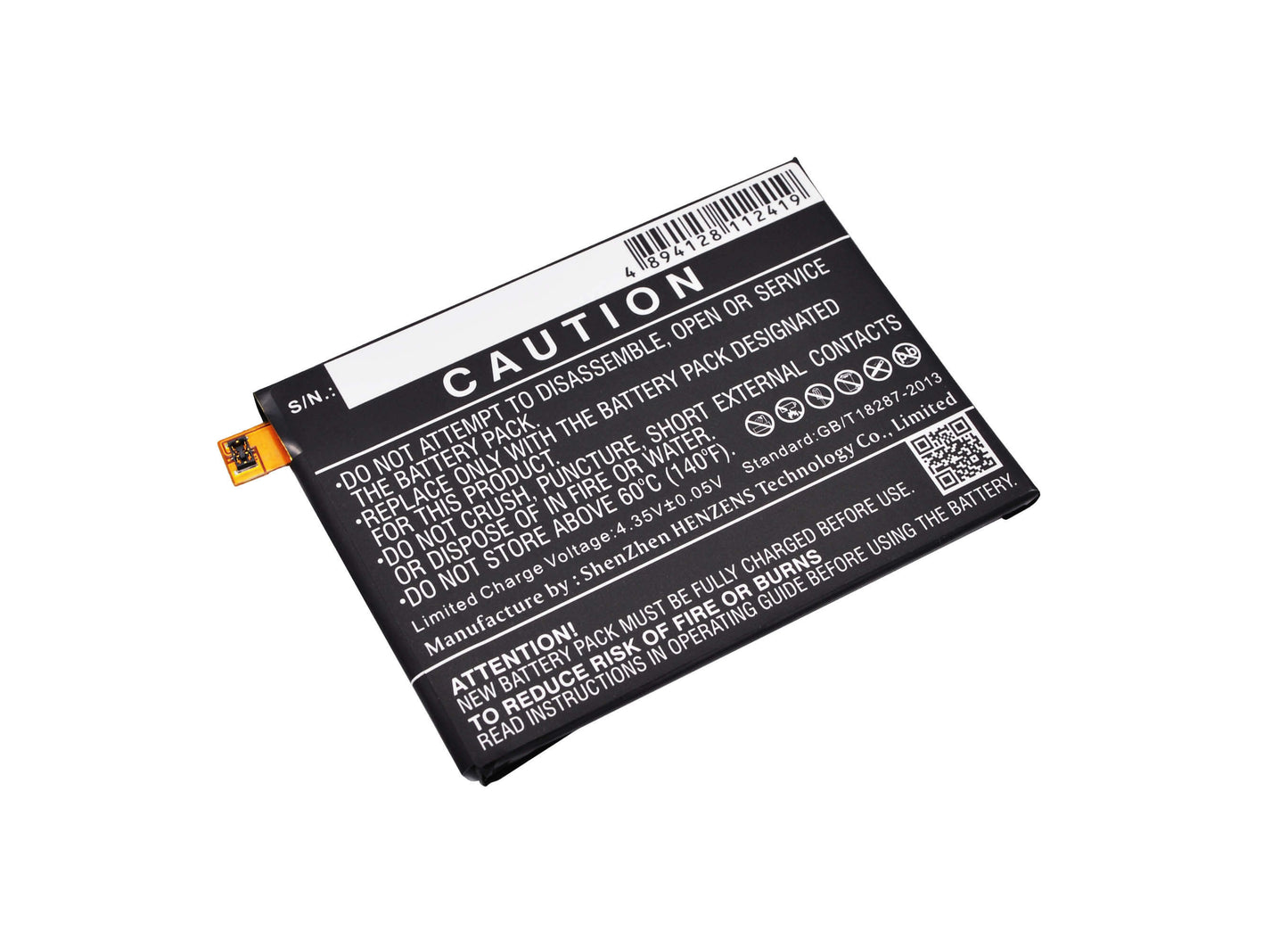 3.8V, 2800mAh, Li-Polymer Battery fits Sony Ericsson, E6603, E6633, 10.64Wh