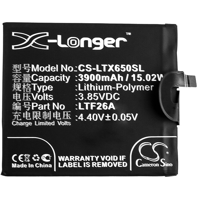 3.85V, 3900mAh, Li-Polymer Battery fits Letv, Le Pro 3 Ai, Lex650, 15.015Wh