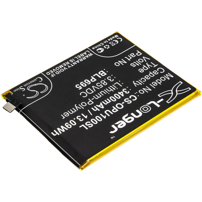 3.85V, 3400mAh, Li-Polymer Battery fits Oppo, R1833, Realme U1, 13.09Wh