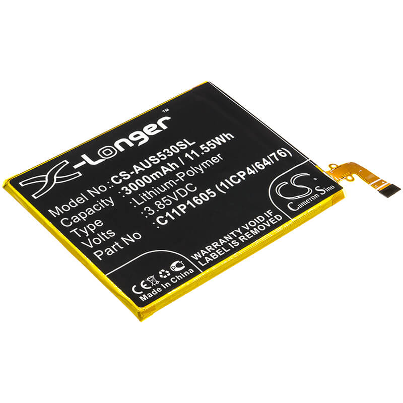 3.85V, 3000mAh, Li-Polymer Battery fits Asus, Zenfone 3 Deluxe, 11.55Wh