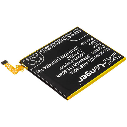 3.85V, 3000mAh, Li-Polymer Battery fits Asus, Zenfone 3 Deluxe, 11.55Wh