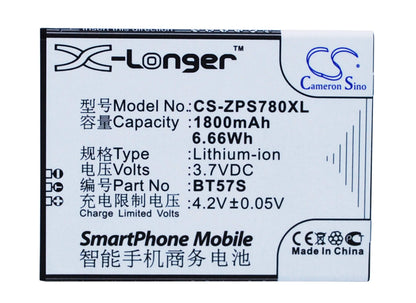 3.7V, 1800mAh, Li-ion Battery fits Zopo, 6560, Zp780, 6.66Wh