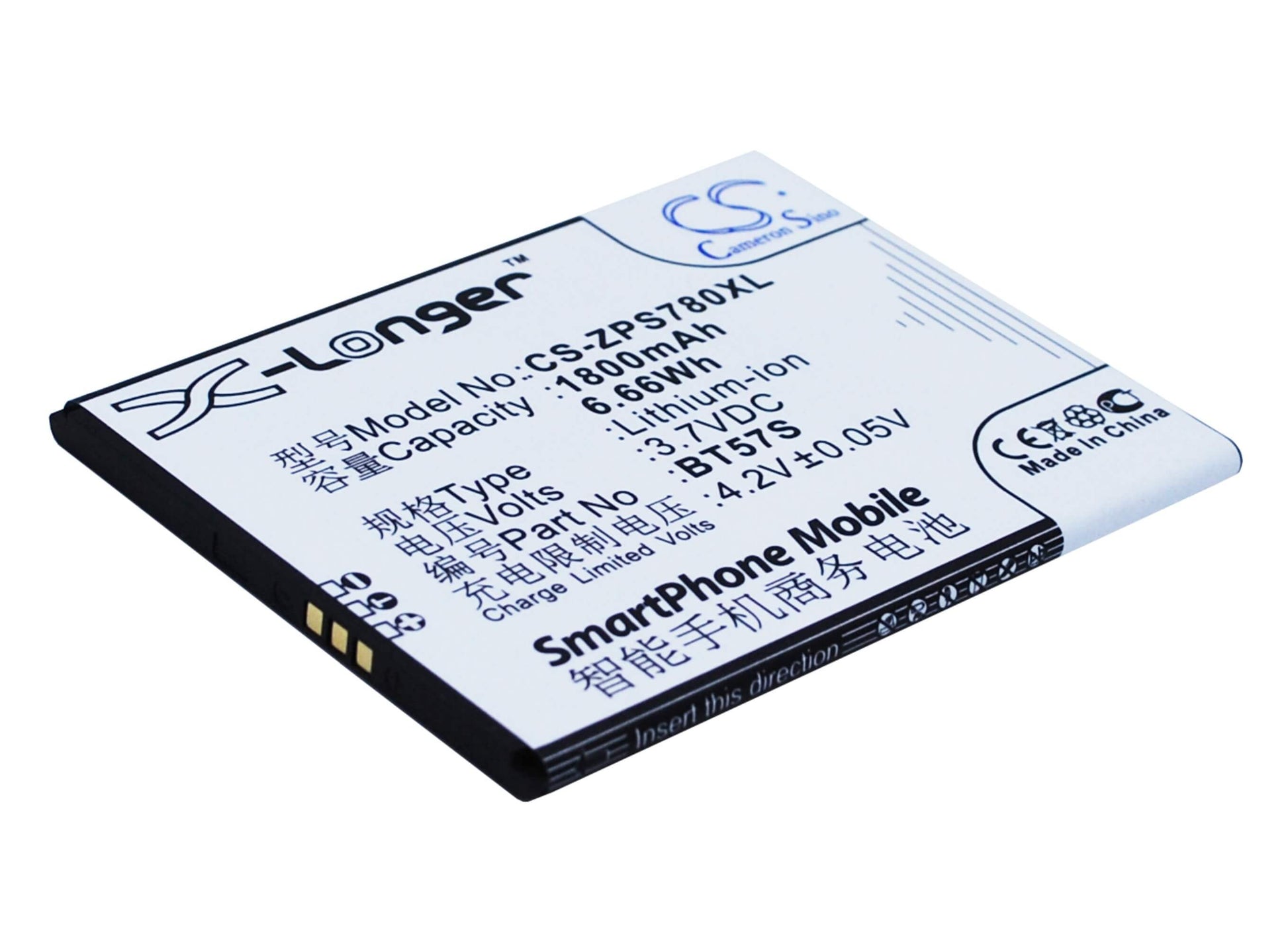 3.7V, 1800mAh, Li-ion Battery fits Zopo, 6560, Zp780, 6.66Wh