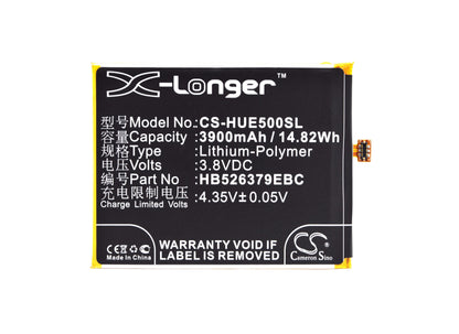 3.8V, 3900mAh, Li-Polymer Battery fits Huawei, Enjoy 5, Enjoy 5 Dual Sim, 14.82Wh